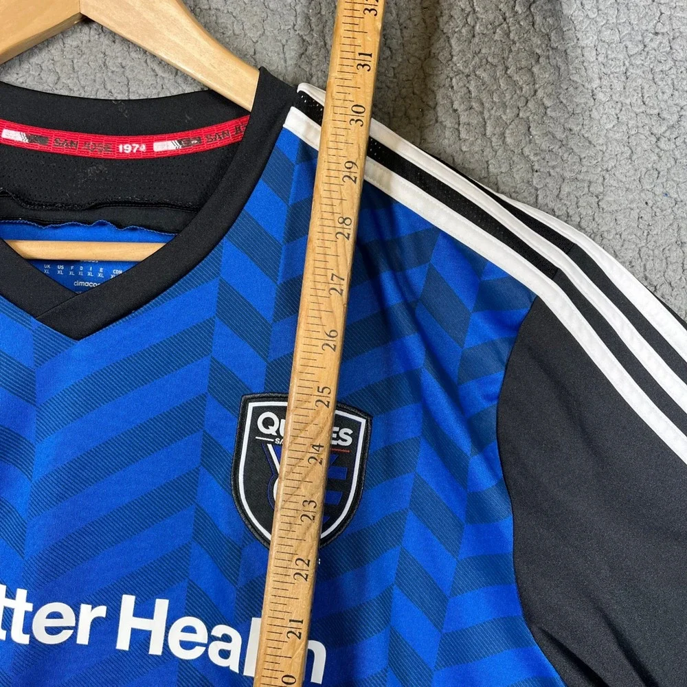 Adidas San Jose Earthquakes MLS Soccer Jersey 2014 2015 Blue Black Mens XL